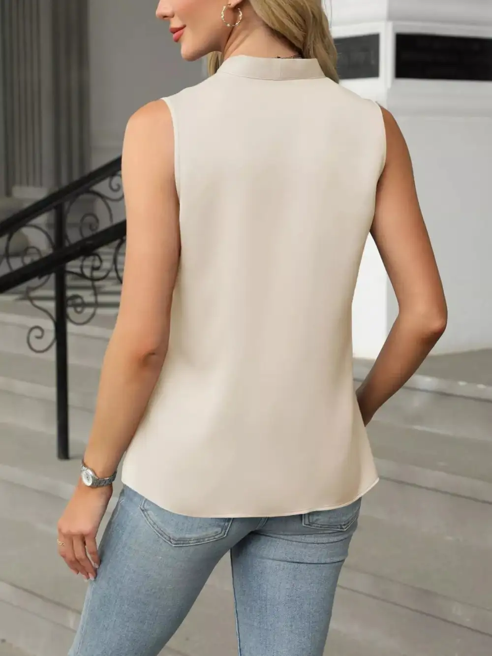 V Neck Satin Tank