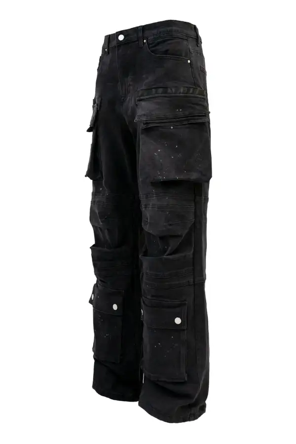 Men's Wide Fit Utility Baggy Denim Pants