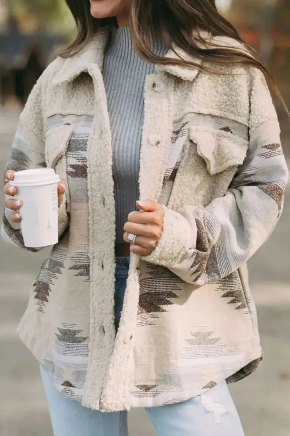 Button Front Casual Jacket