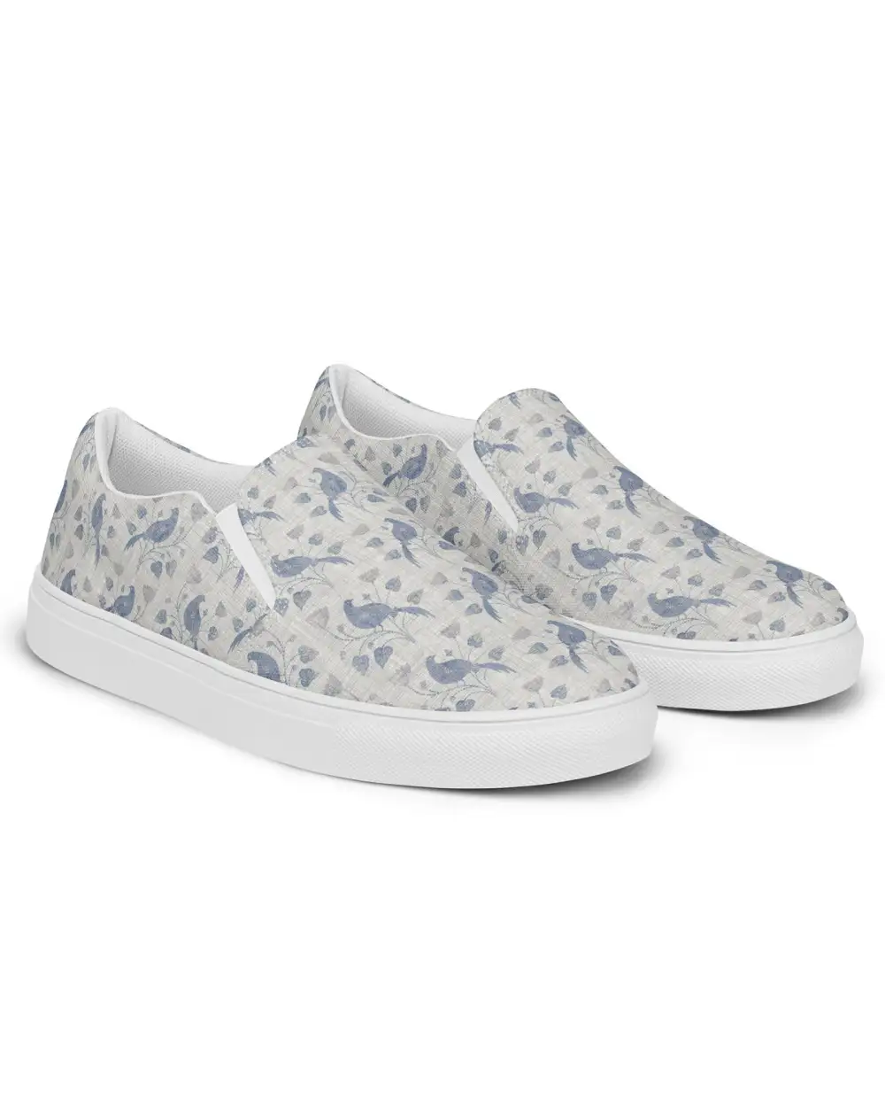 Lovebird Print Slip On Shoes