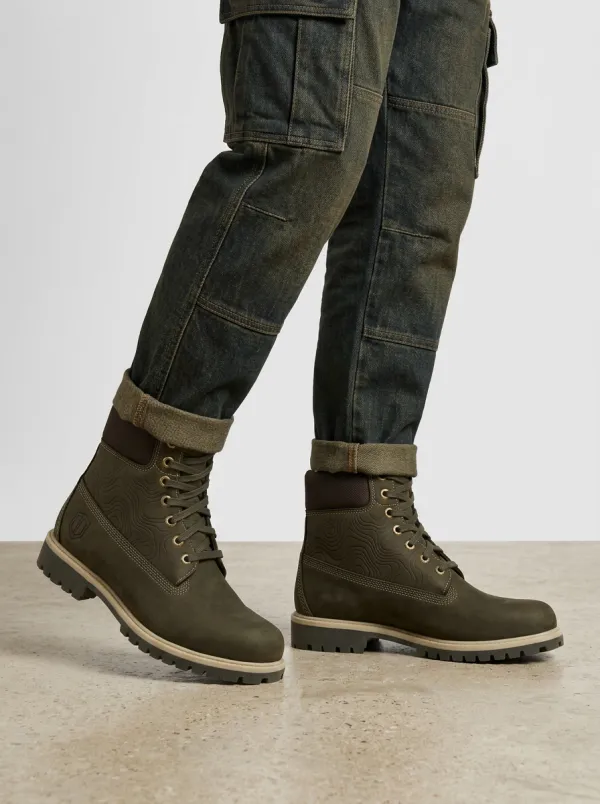 Unisex Weekend Outdoor Enthusiast Topographic Map Print Work Boots