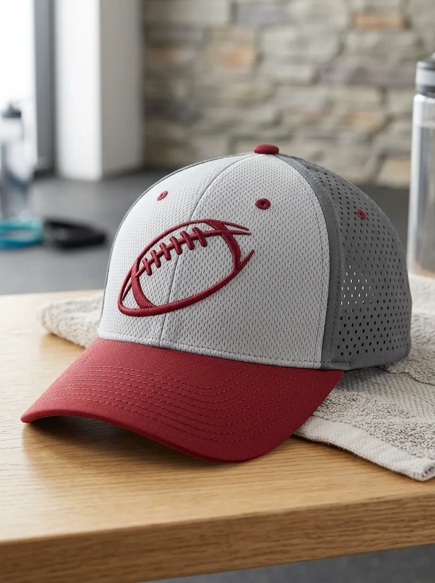 Men's American Football Fan Maroon Logo Printed Cap
