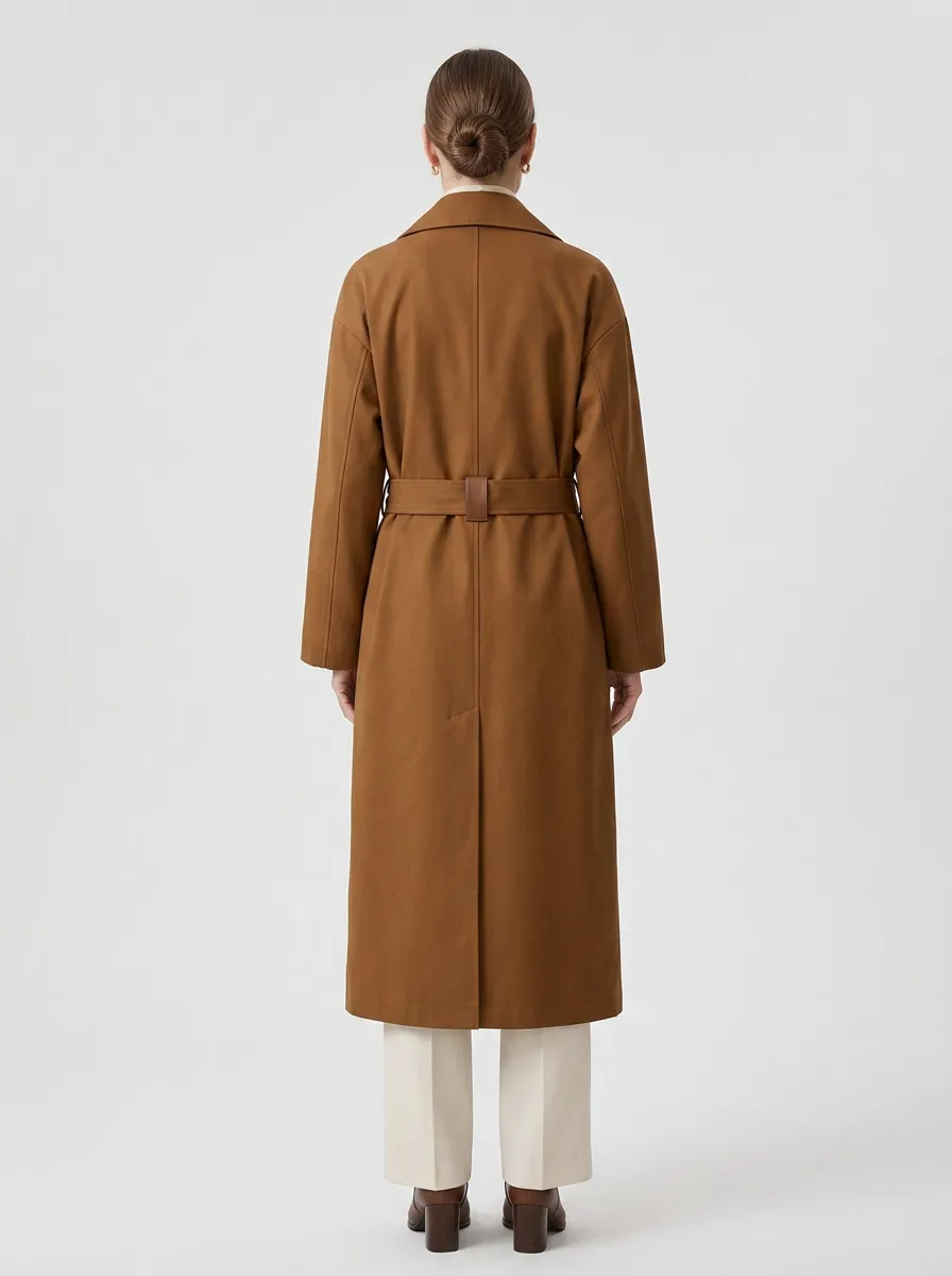Women's Relaxed Minimalist Long Trench Coat