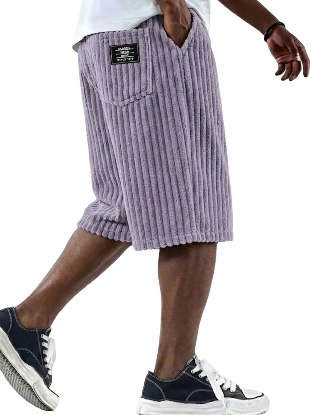Relaxed Corduroy Seamed Detail Shorts