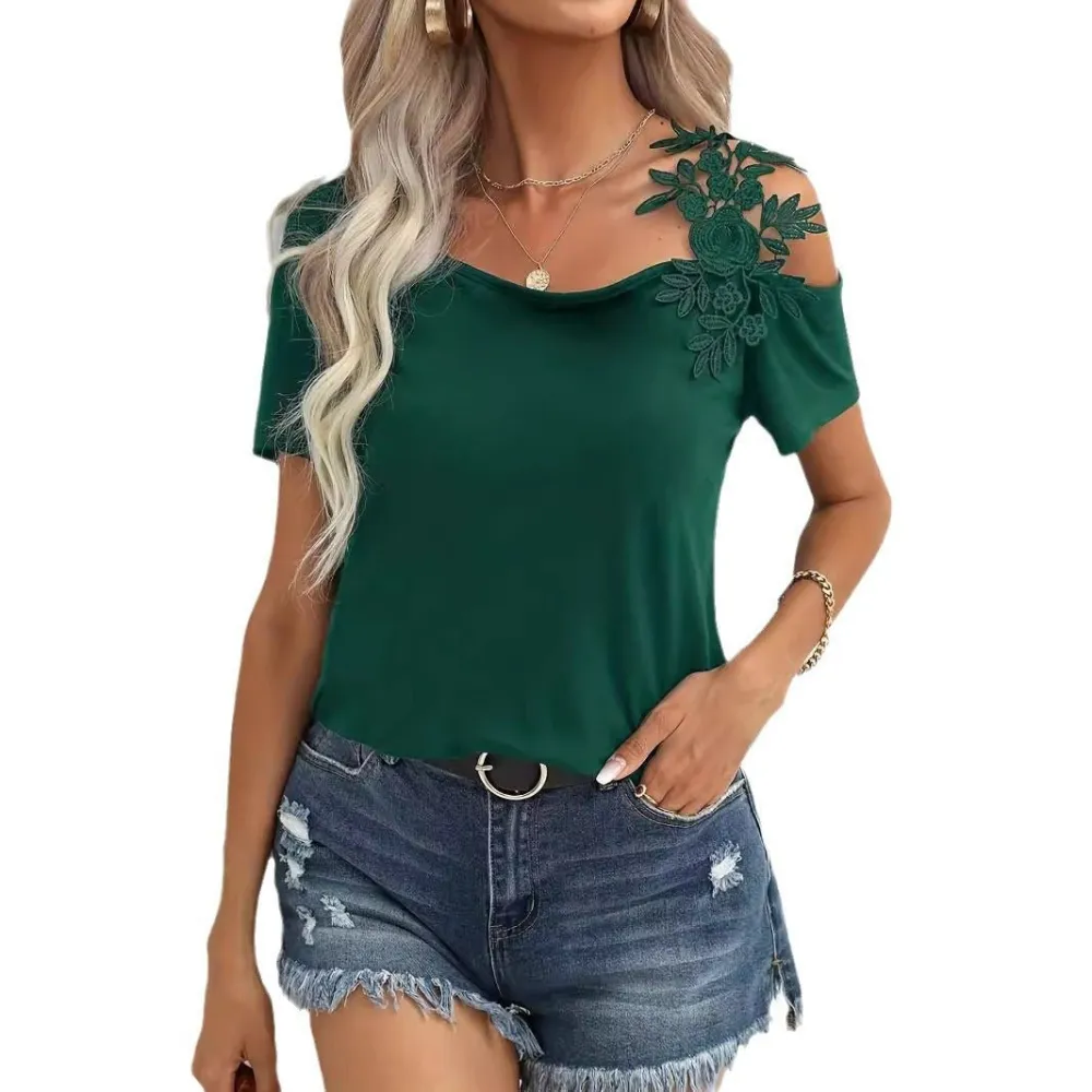 Lace Trim Short Sleeve Tee