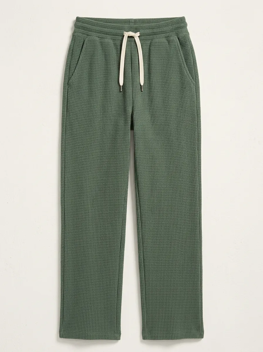 Women's Easy Fit Drawstring Jogger Fit Waffle Lounge Pants