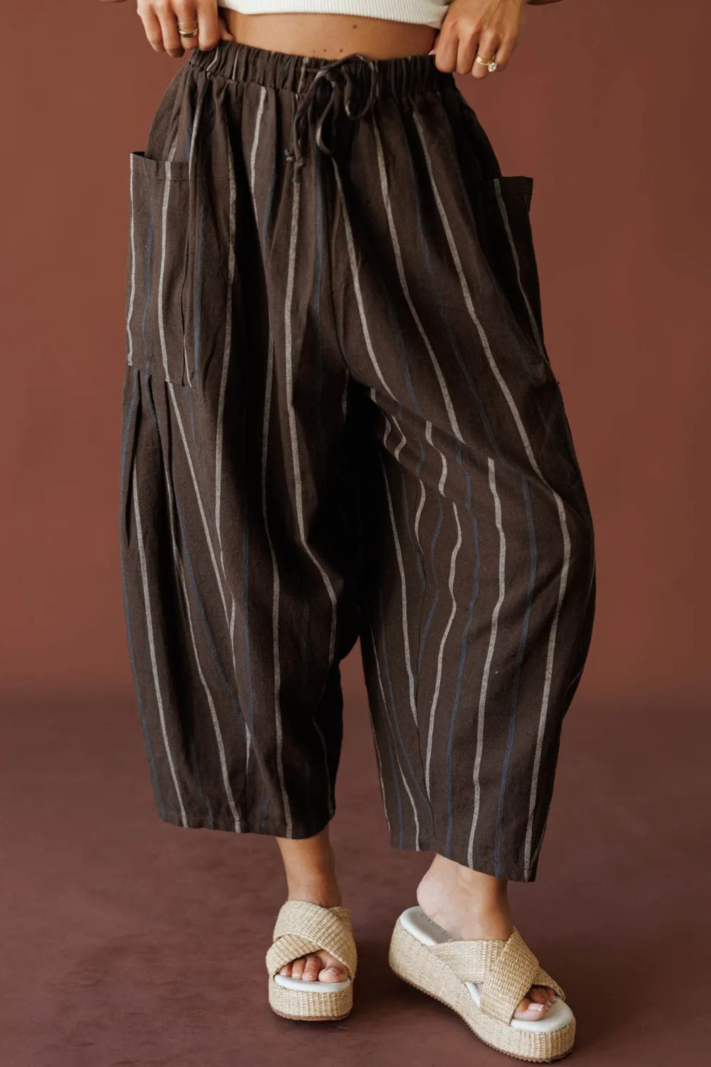 Wide-Leg Striped Pants