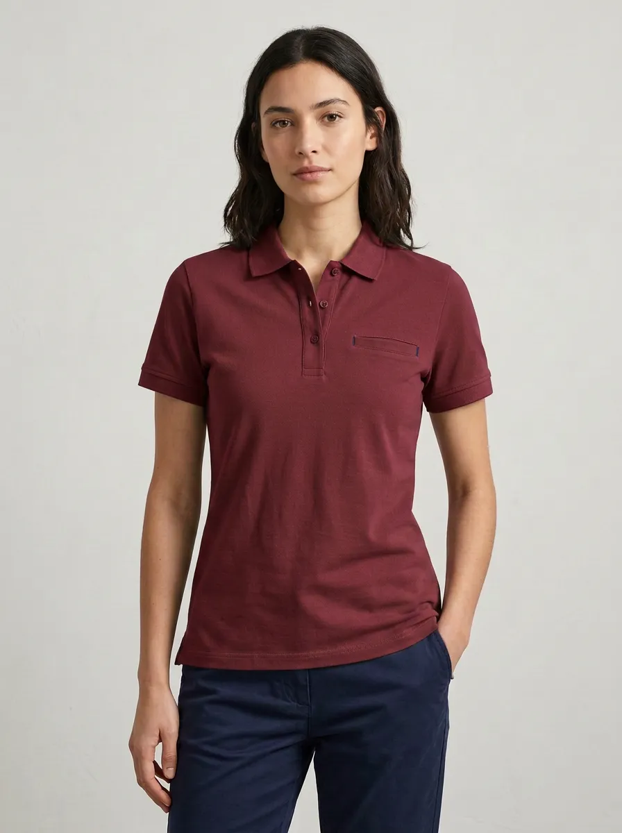 Women's Chest-Pocket Pocket Polo Shirt