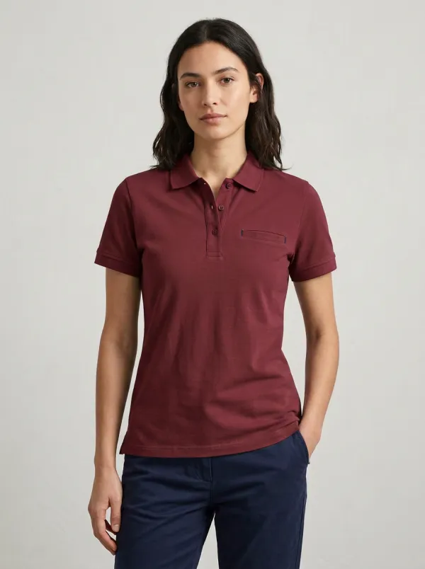 Women's Chest-Pocket Pocket Polo Shirt