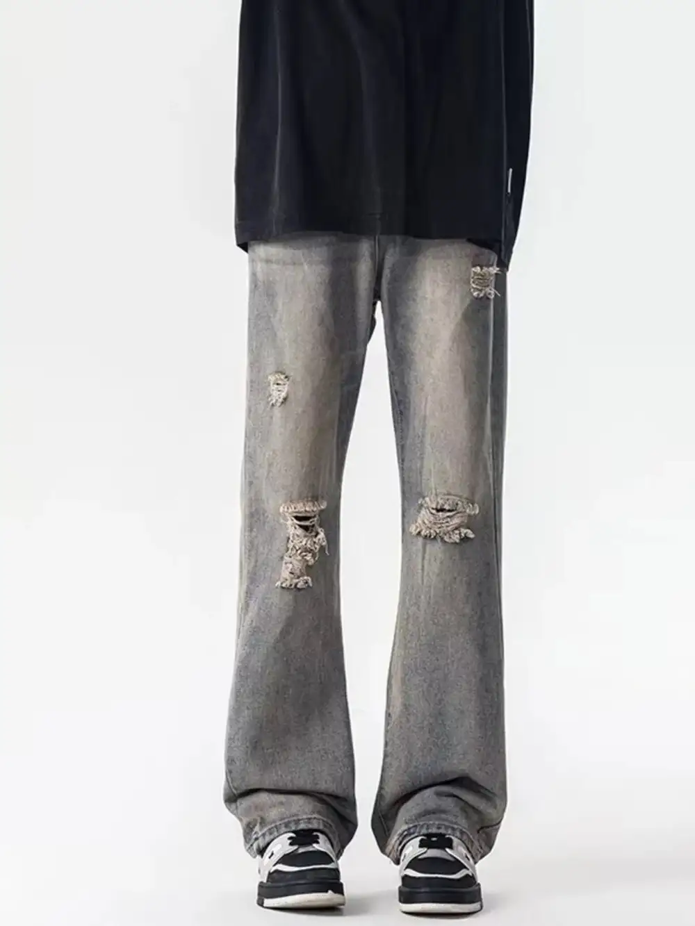 Men’s Plus Size Distressed Loose Jeans