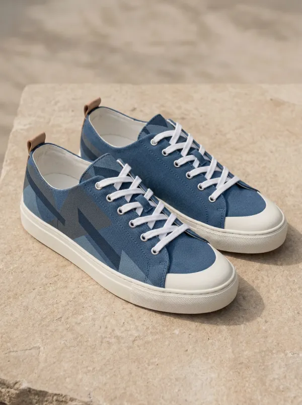 Toe Bumper Geometric Abstract Canvas Sneakers