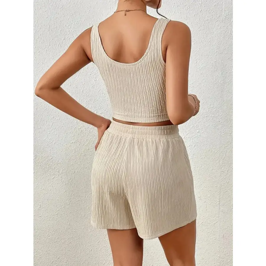 Scoop Neck Top and Shorts Set