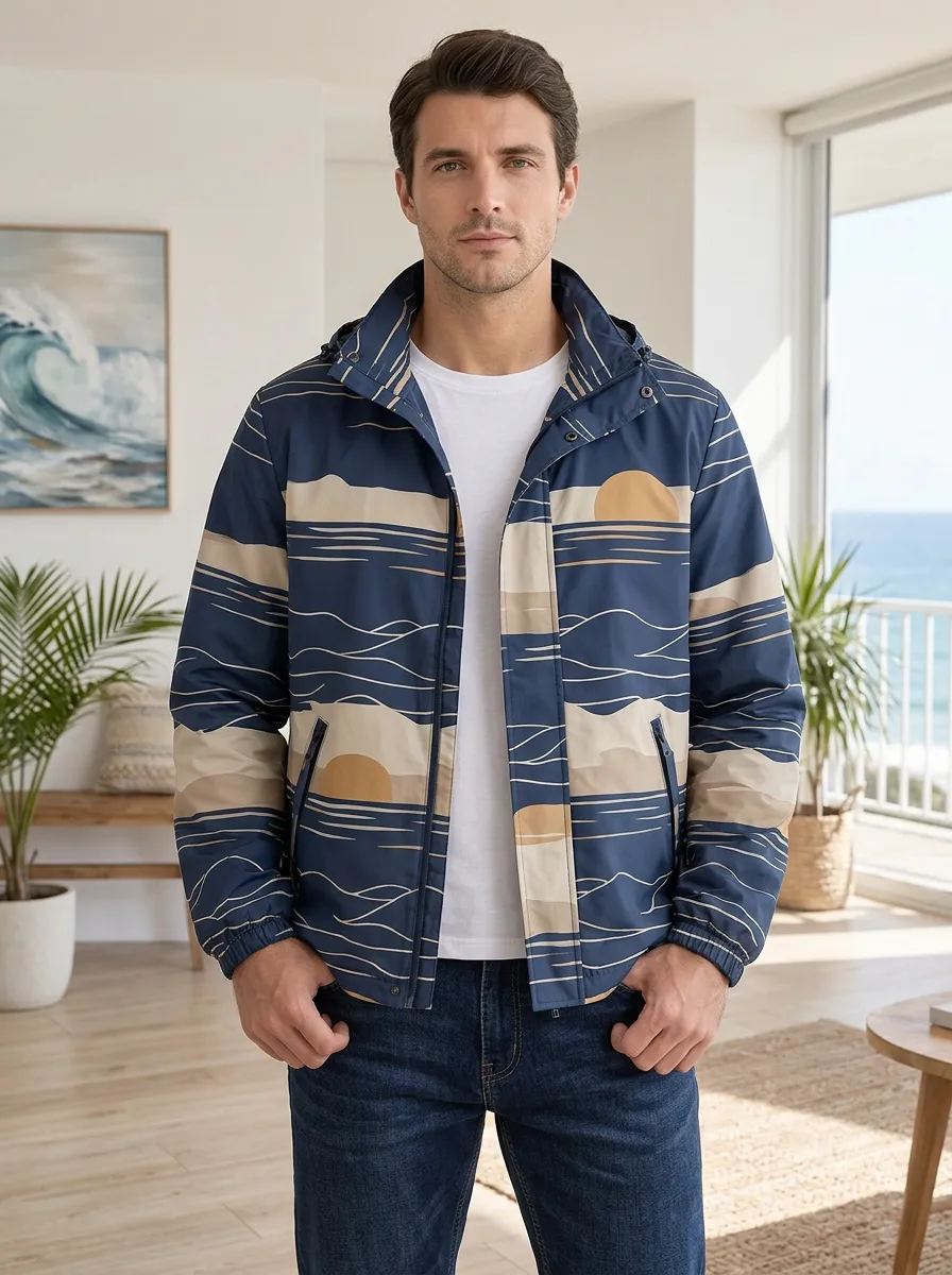 Men's Beach Ocean Sunset Rugged Journey Jacket