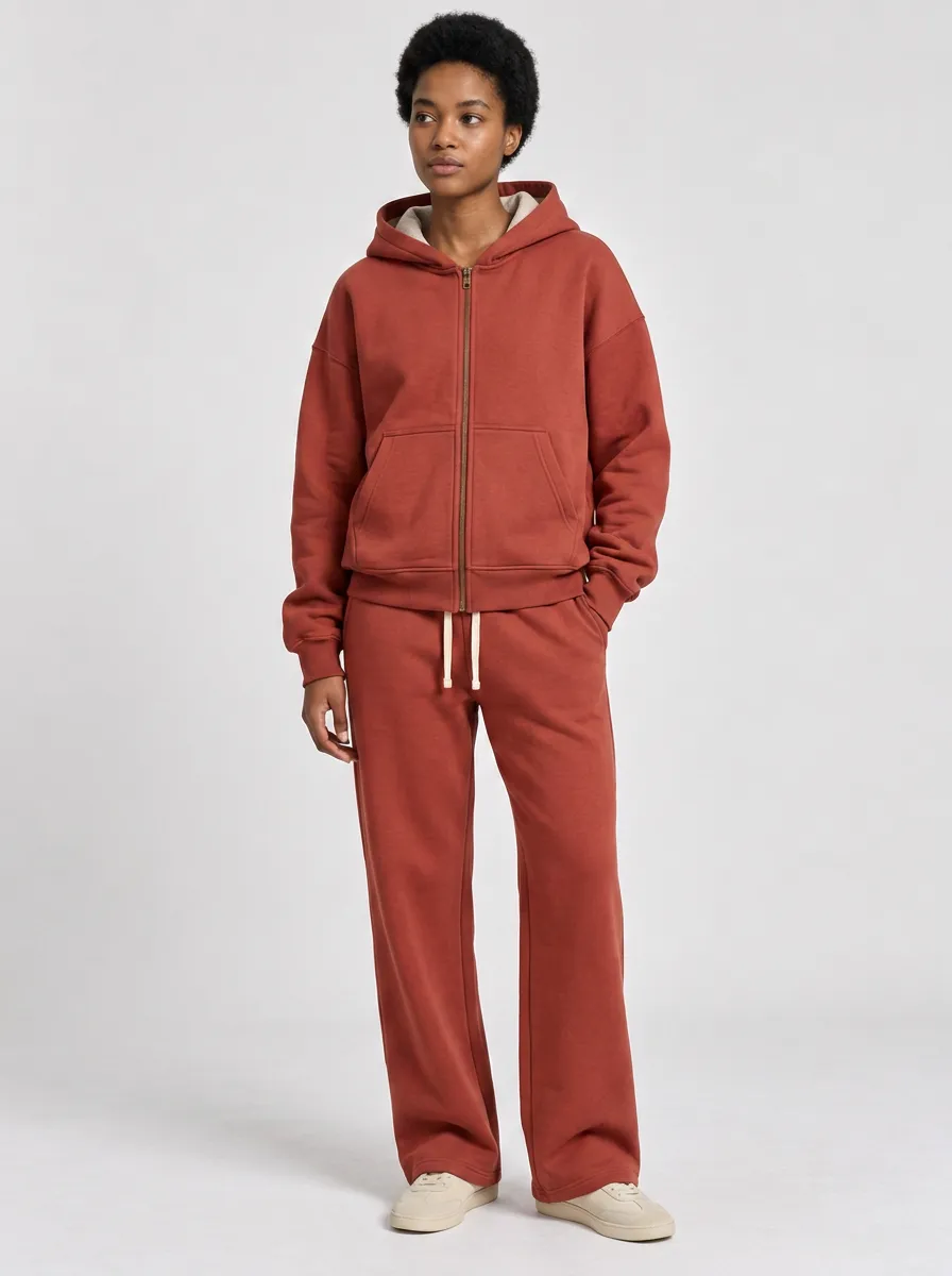 Unisex Casual Active Lifestyle Hooded Zip Tracksuit Set