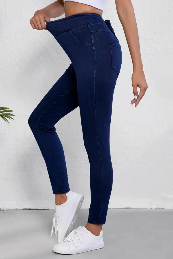 Versatile Skinny Pocketed Denim Jeans