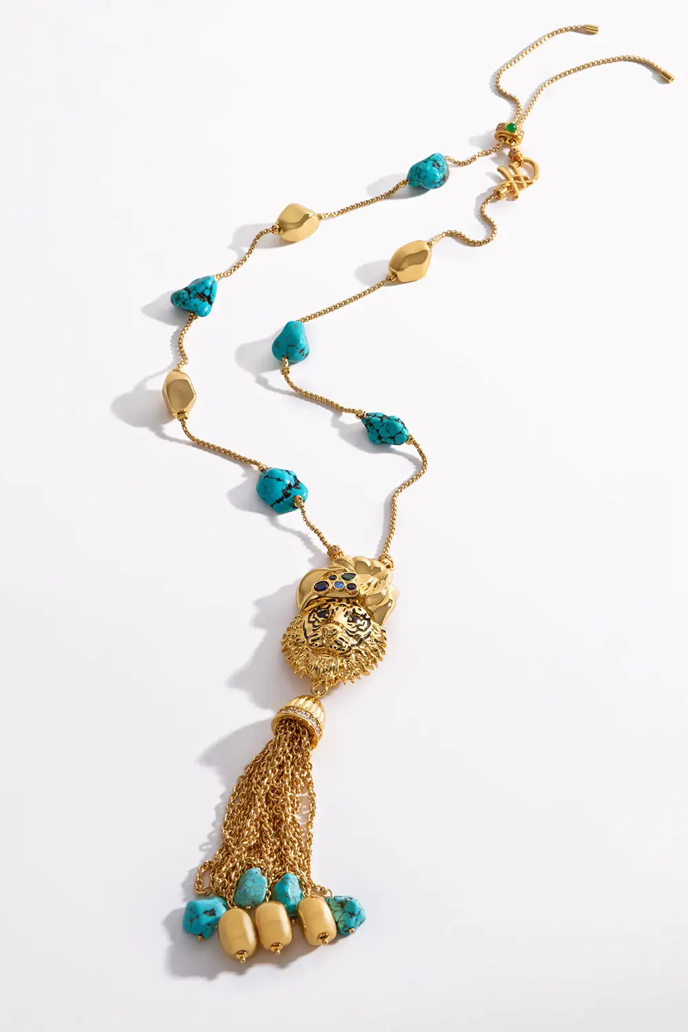 Sculpted Long Jaggi Pendant Necklace