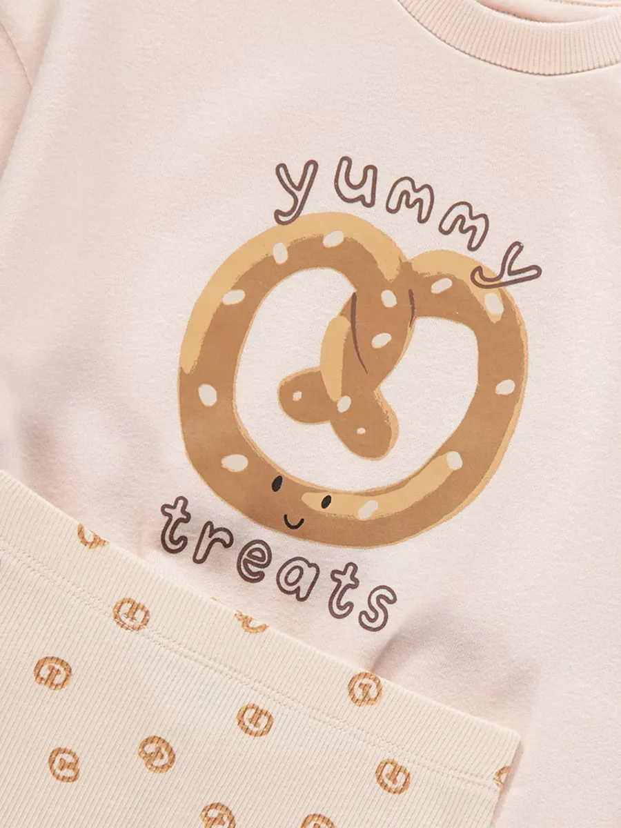 Pretzel Yummy Treats Sweatshirt and Leggings Outfit