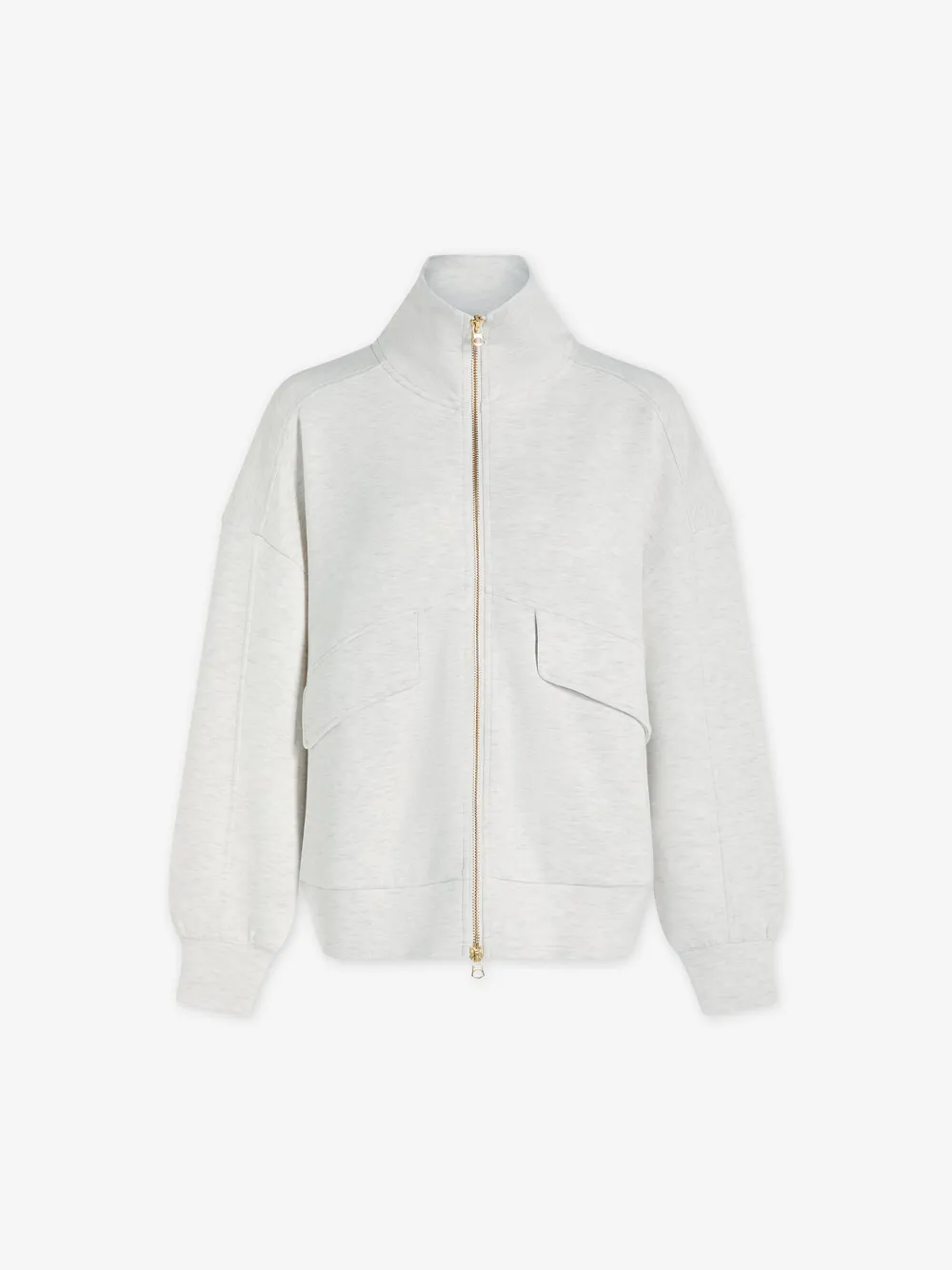 Modern Full-Zip Stand-Collar Pocketed Sweatshirt