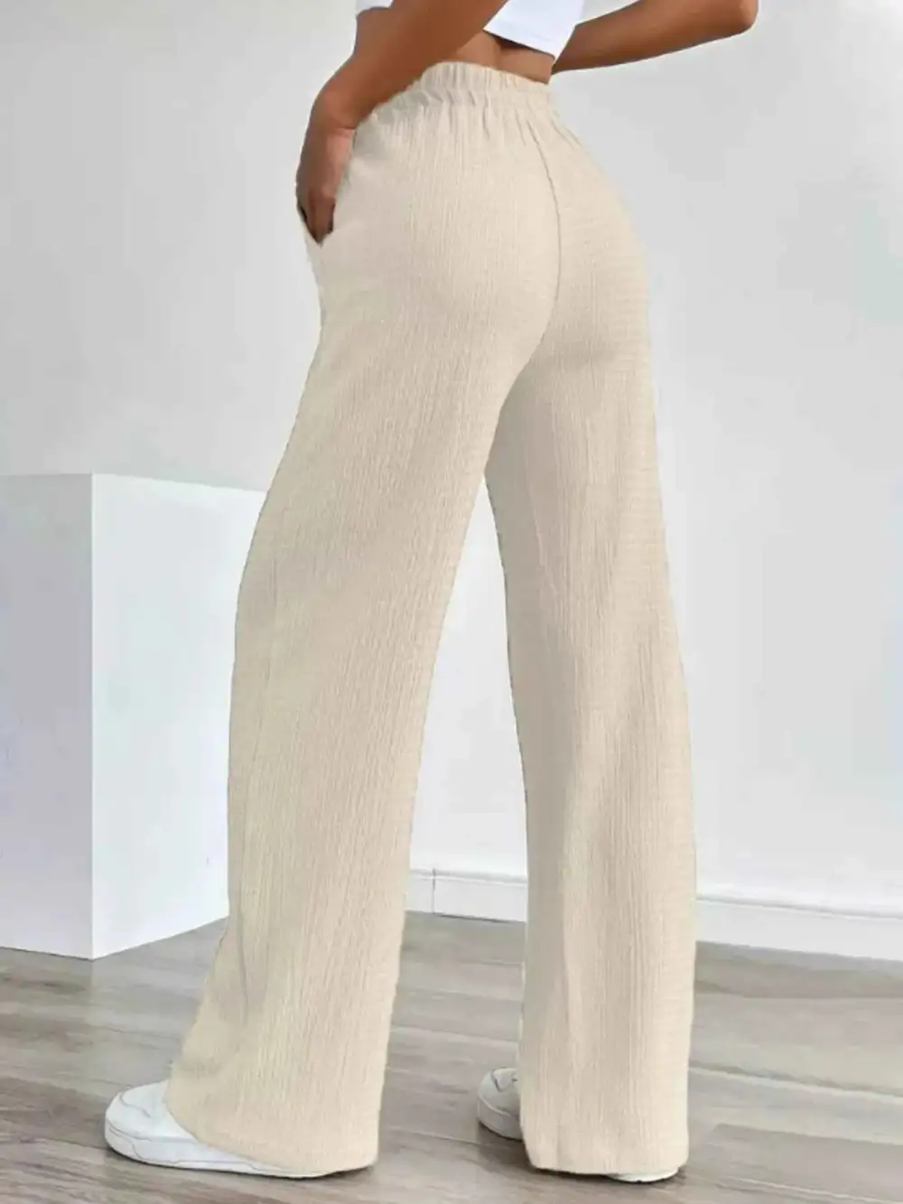Texture Wide-Leg Pants