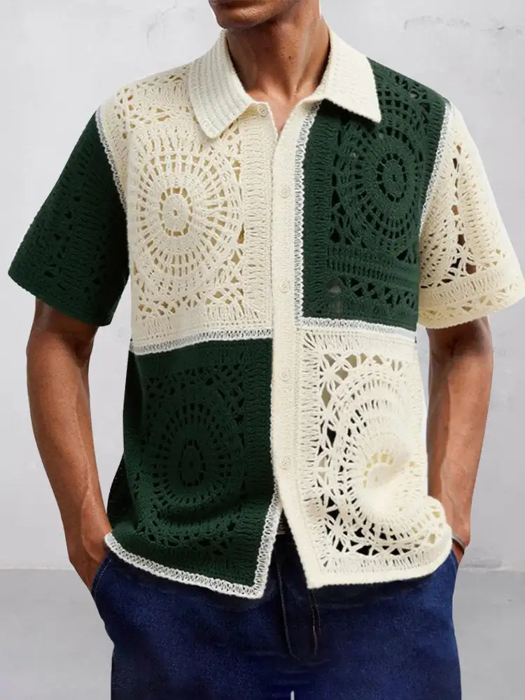 Open Stitch Utility Pocket Shirt