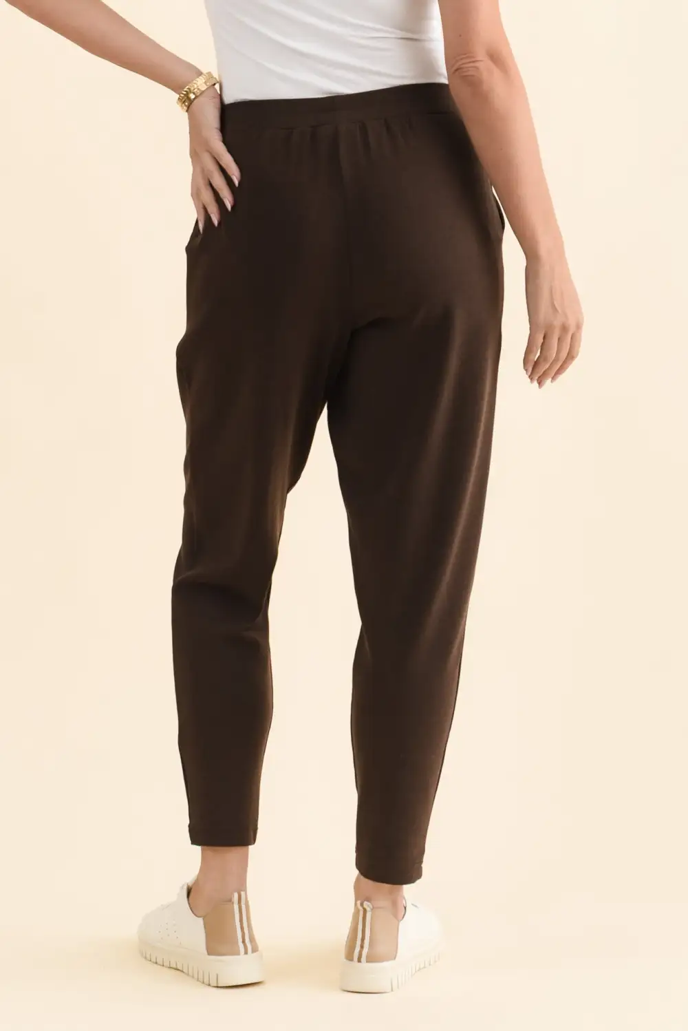 Viscose Mid Rise Elastic Waist Pants