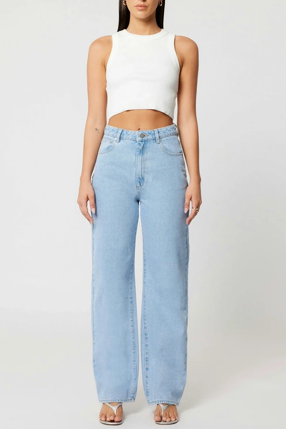 Light Blue Wide - Leg Denim Jeans