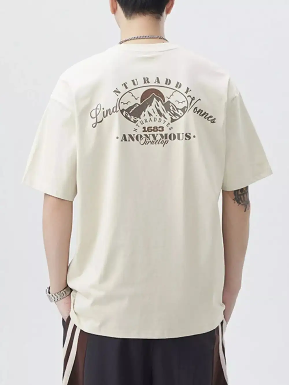 Cotton-Polyester-Blend Round-Neck Short-Sleeve T-Shirt