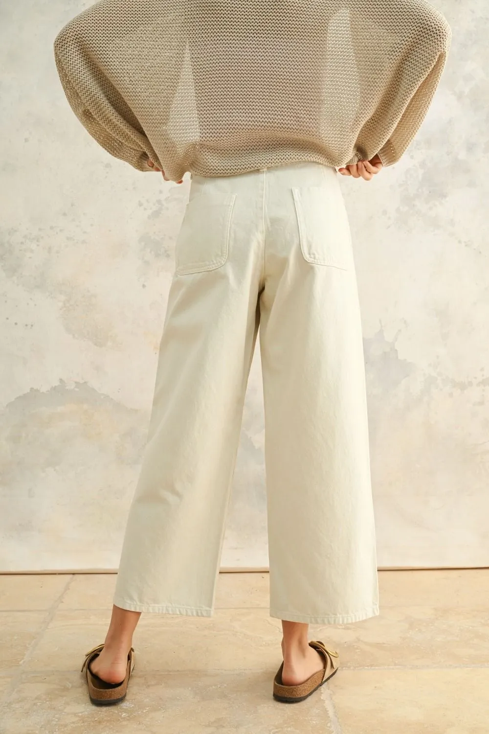 Button Front Cotton Pants