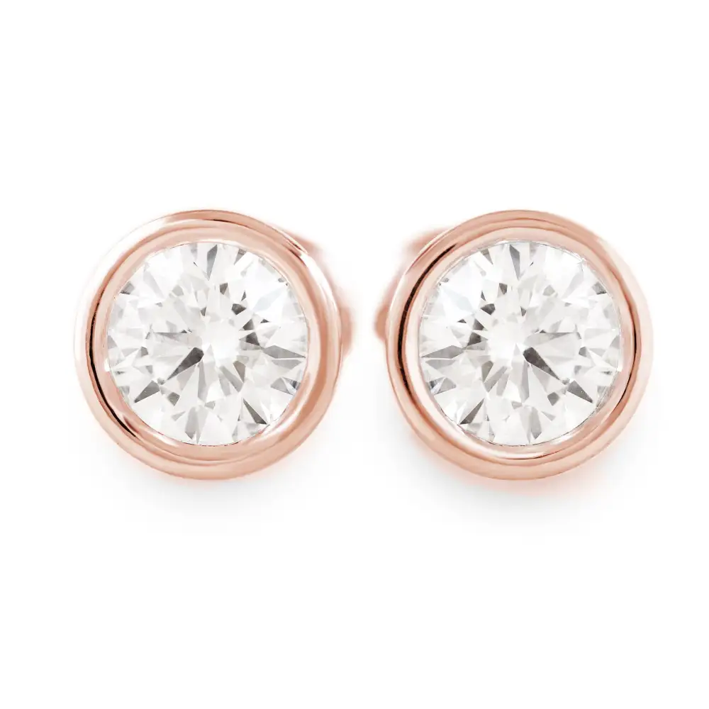 Lab Diamond Martini Bezel Stud Earrings