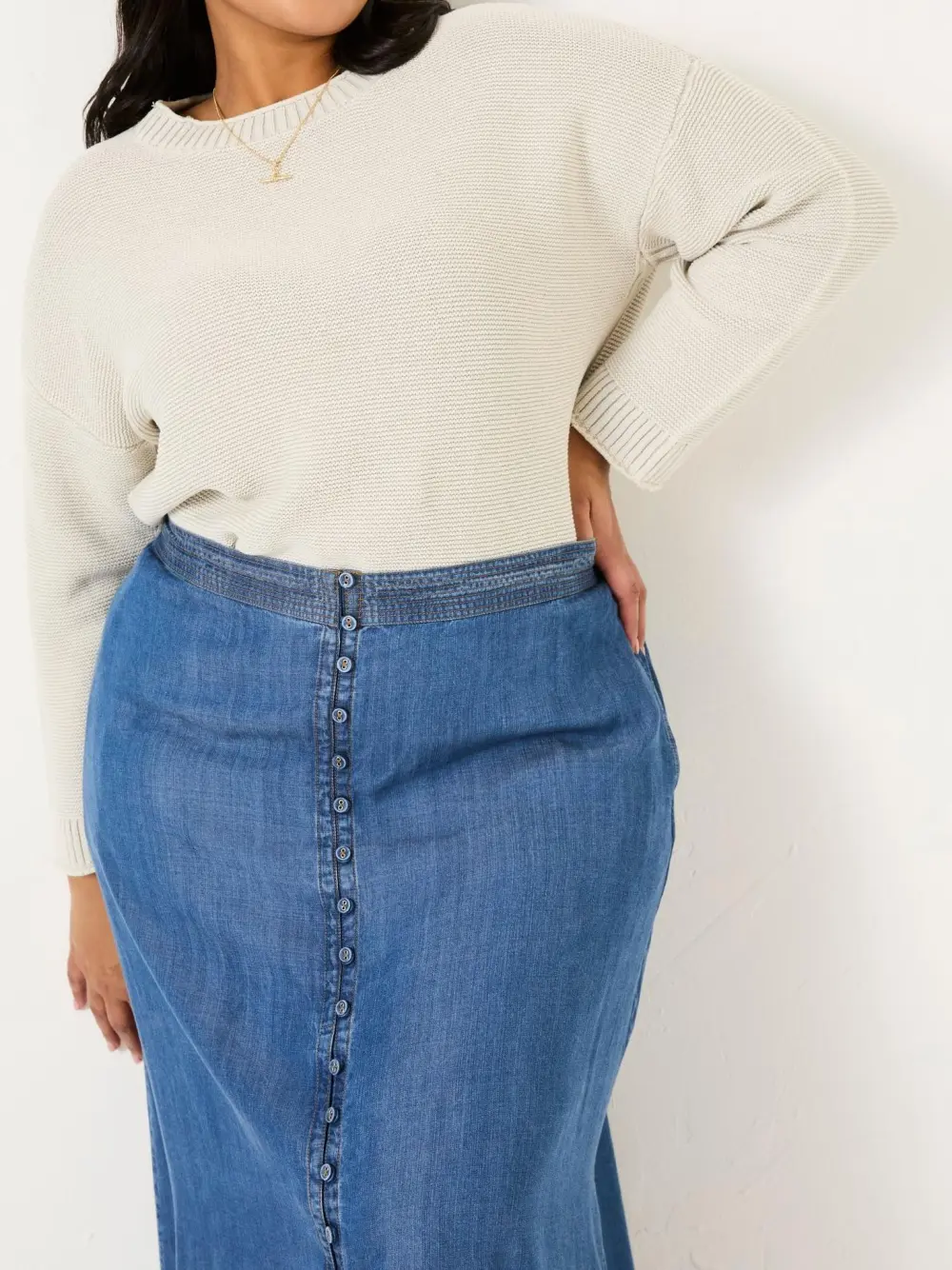 Stone Knitted Round Neck Jumper