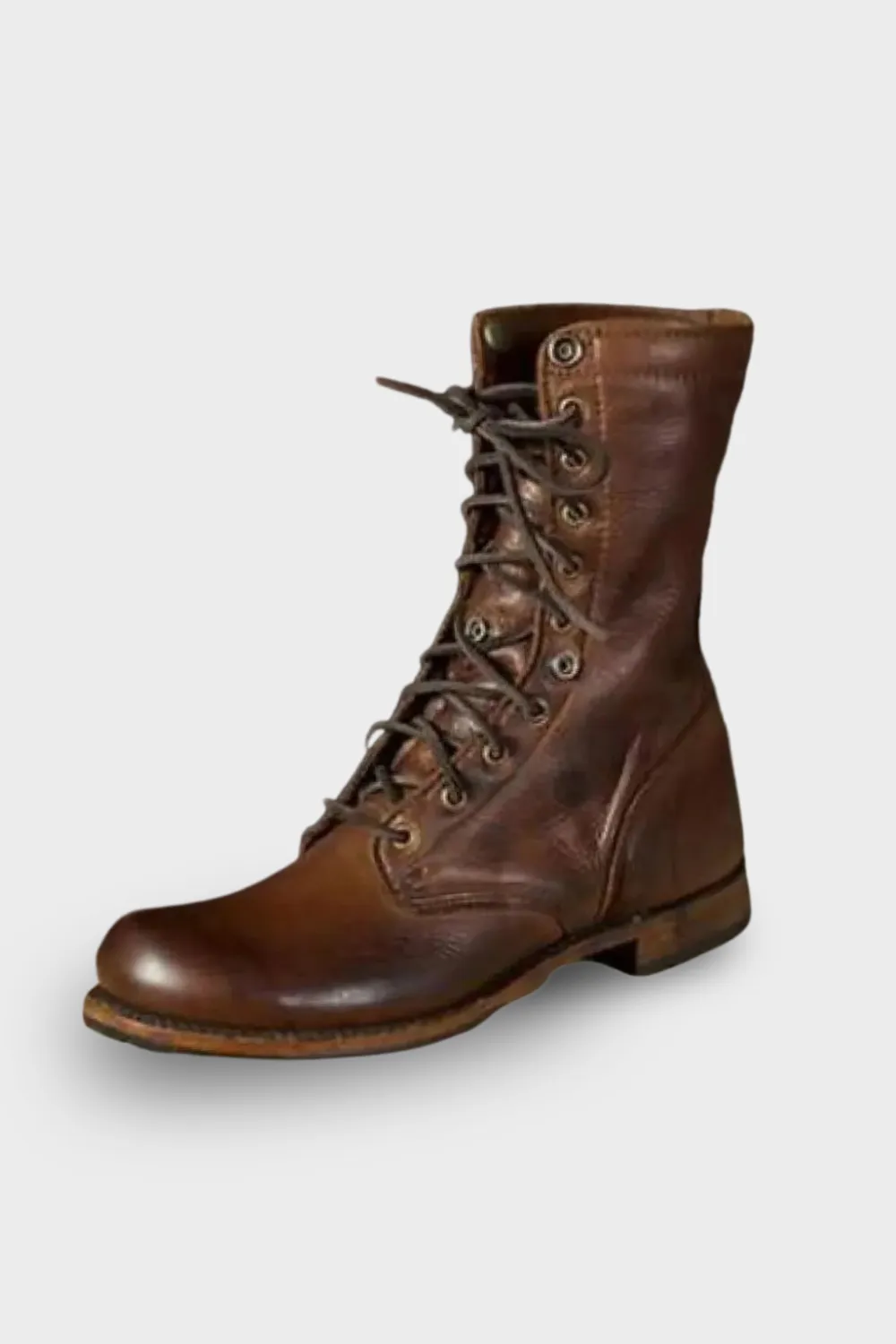 Leather Lace Up Ankle Boots