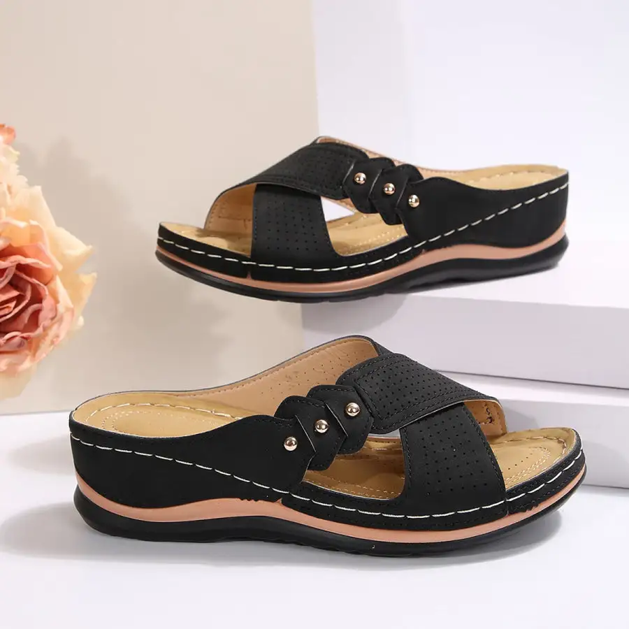Relaxed Open Toe Platform Sandals