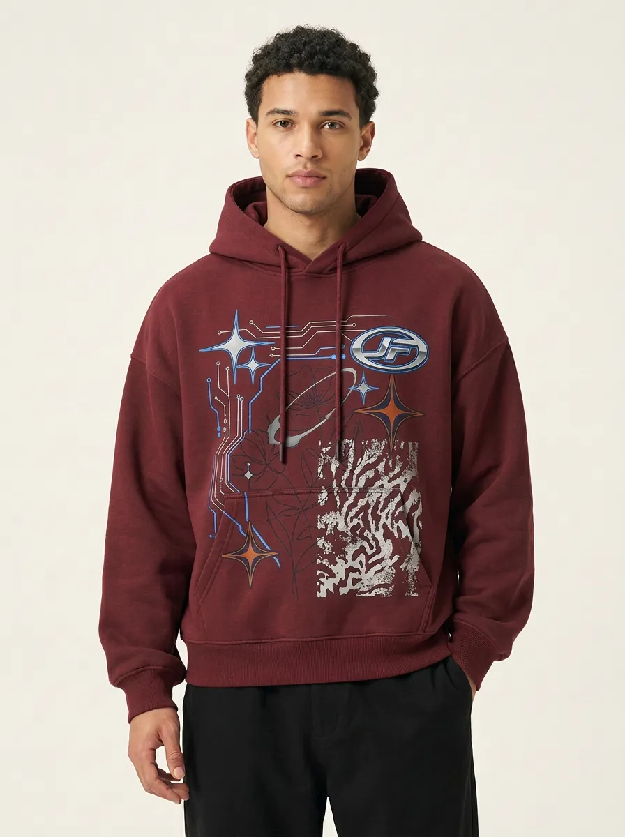 Unisex Y2K Cyberpunk Star Circuit Hoodie