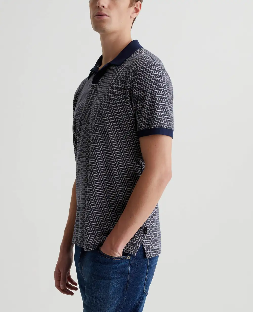 Men's Short Sleeve Point Collar Polo Shirt