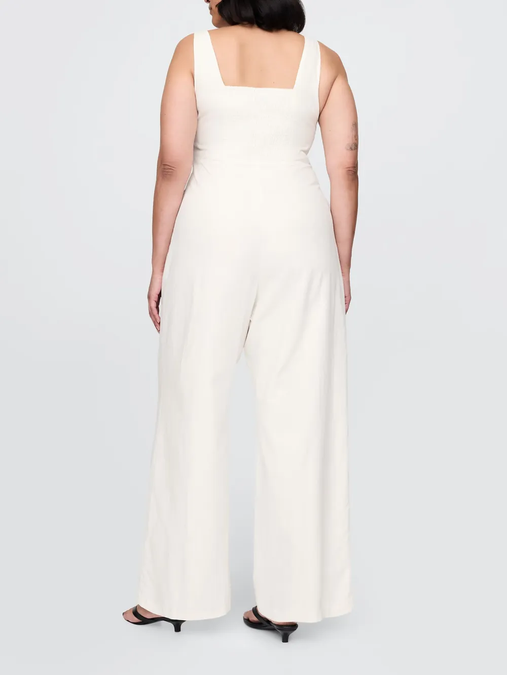 Soft Square Collar Strap Pants