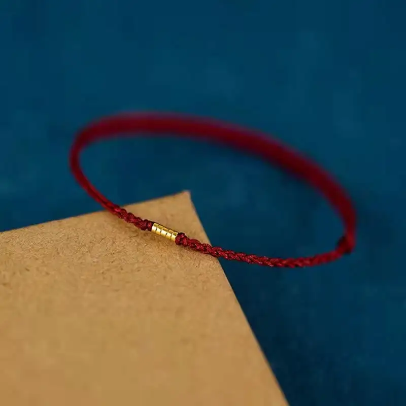 Sterling Silver Bead Braided String Bracelet Anklet
