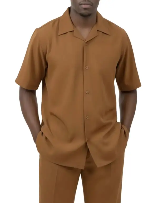 Taupe Short Sleeve Walking Suit Set