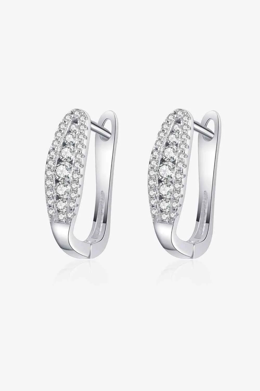Moissanite Rhodium Plated Earrings