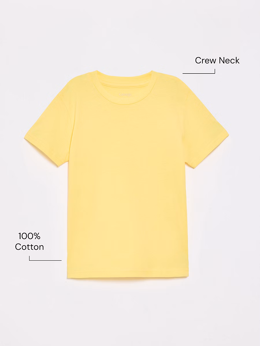 Yellow Crew Neck School T-Shirt 2 Pack detail 1