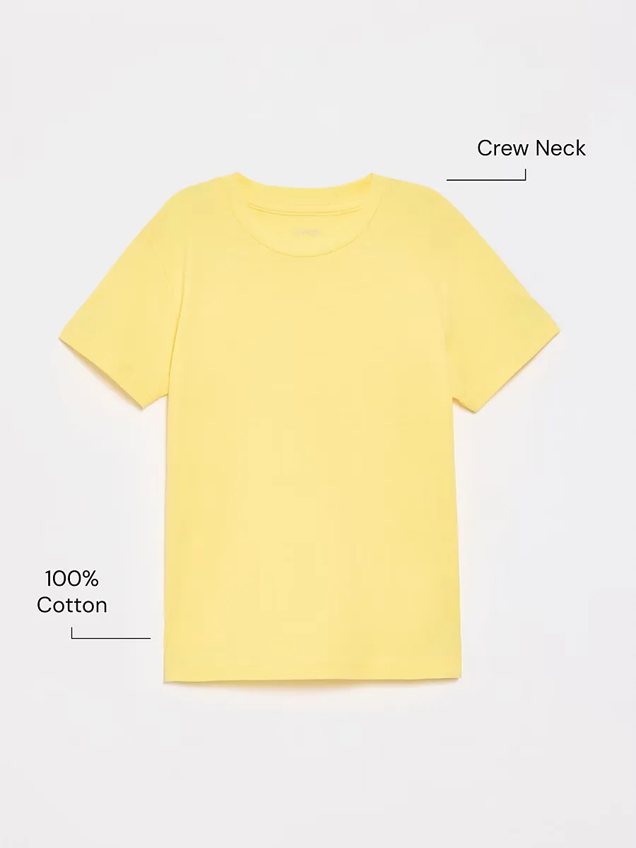 Yellow Crew Neck School T-Shirt 2 Pack