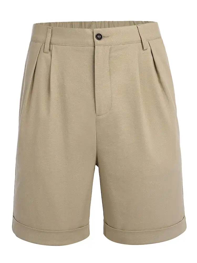 Classic Solid Linen Shorts