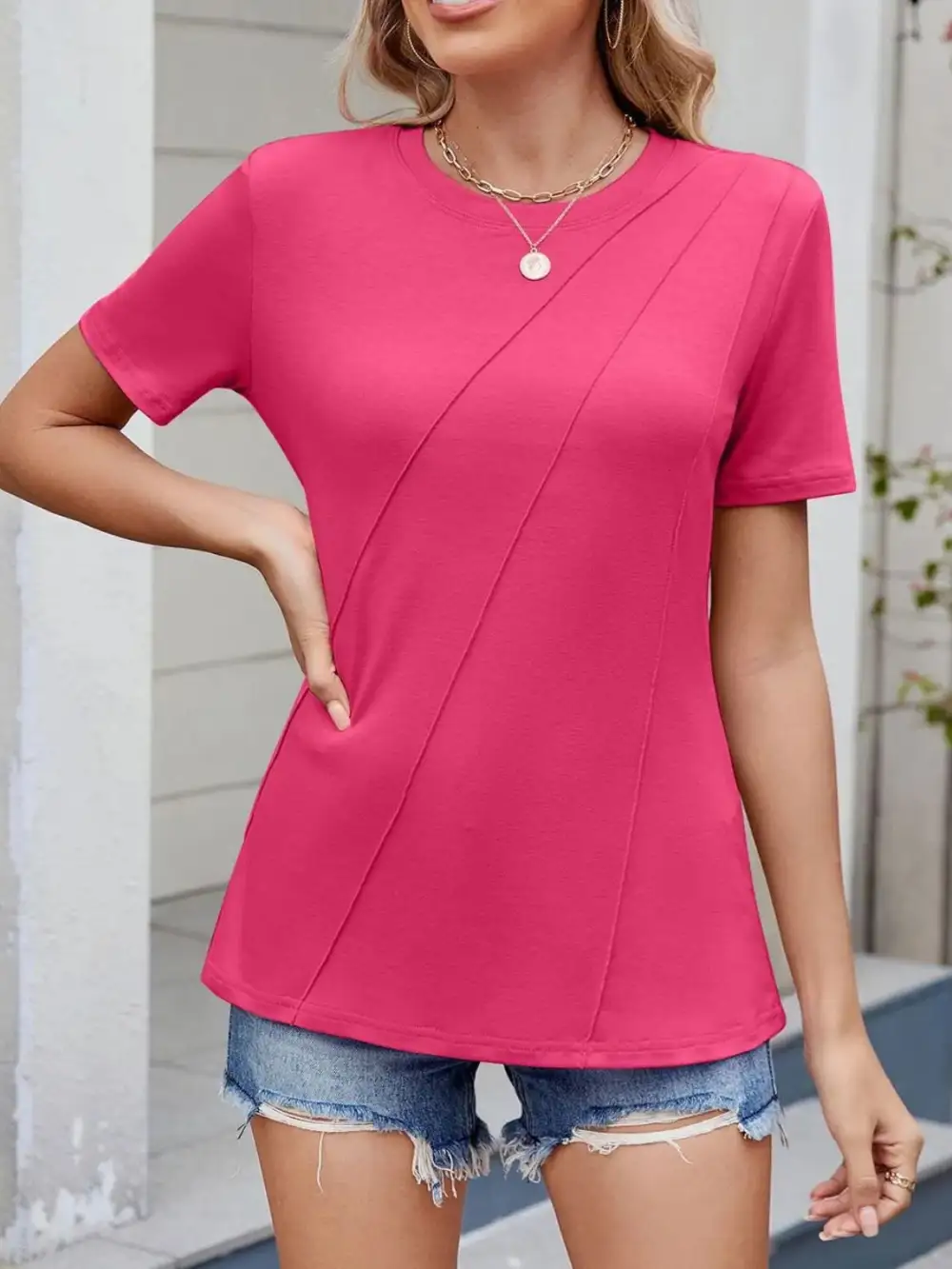 Relaxed Round Neck Short Sleeve T-Shirt