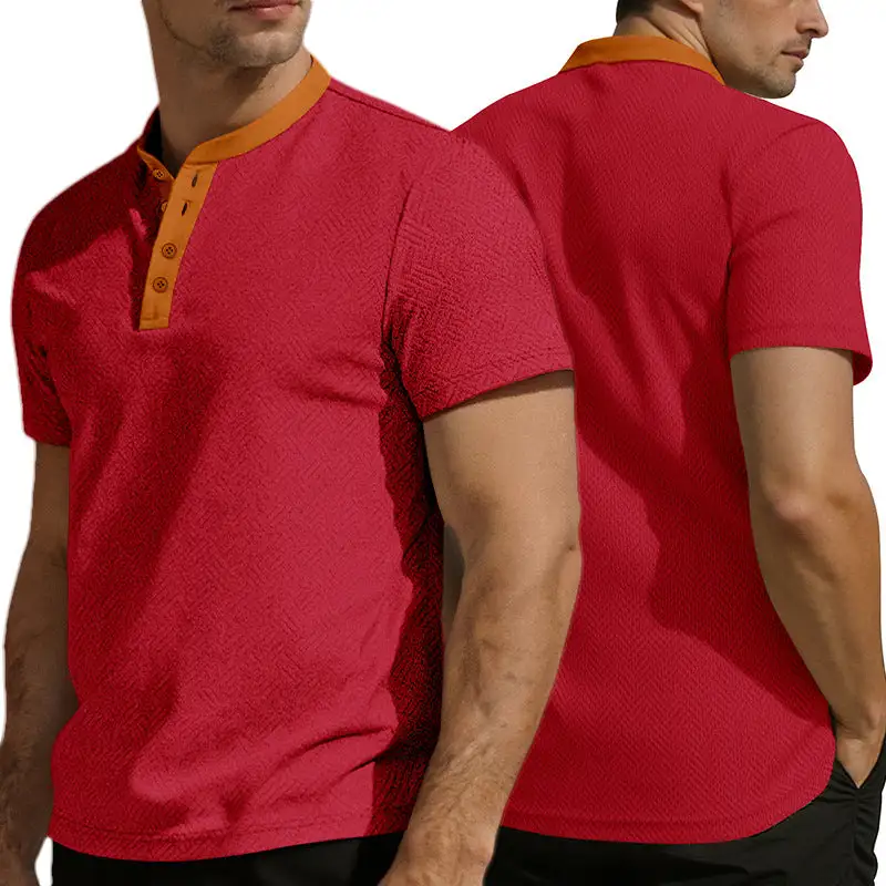 Jacquard Short Sleeve Polo Shirt