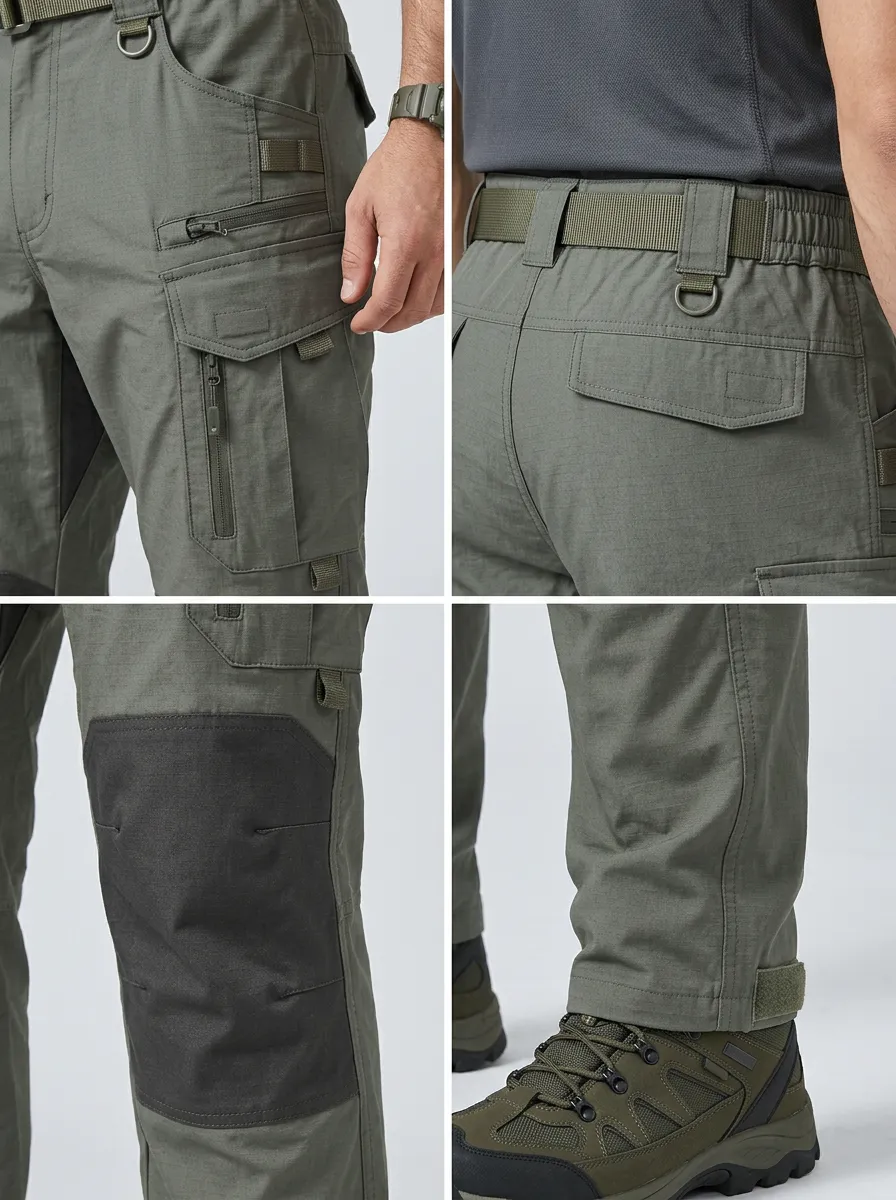 Men's Olive Green Tactical Utility Cargo Pants