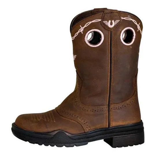 Layered Men's Denim Boots With Pull On