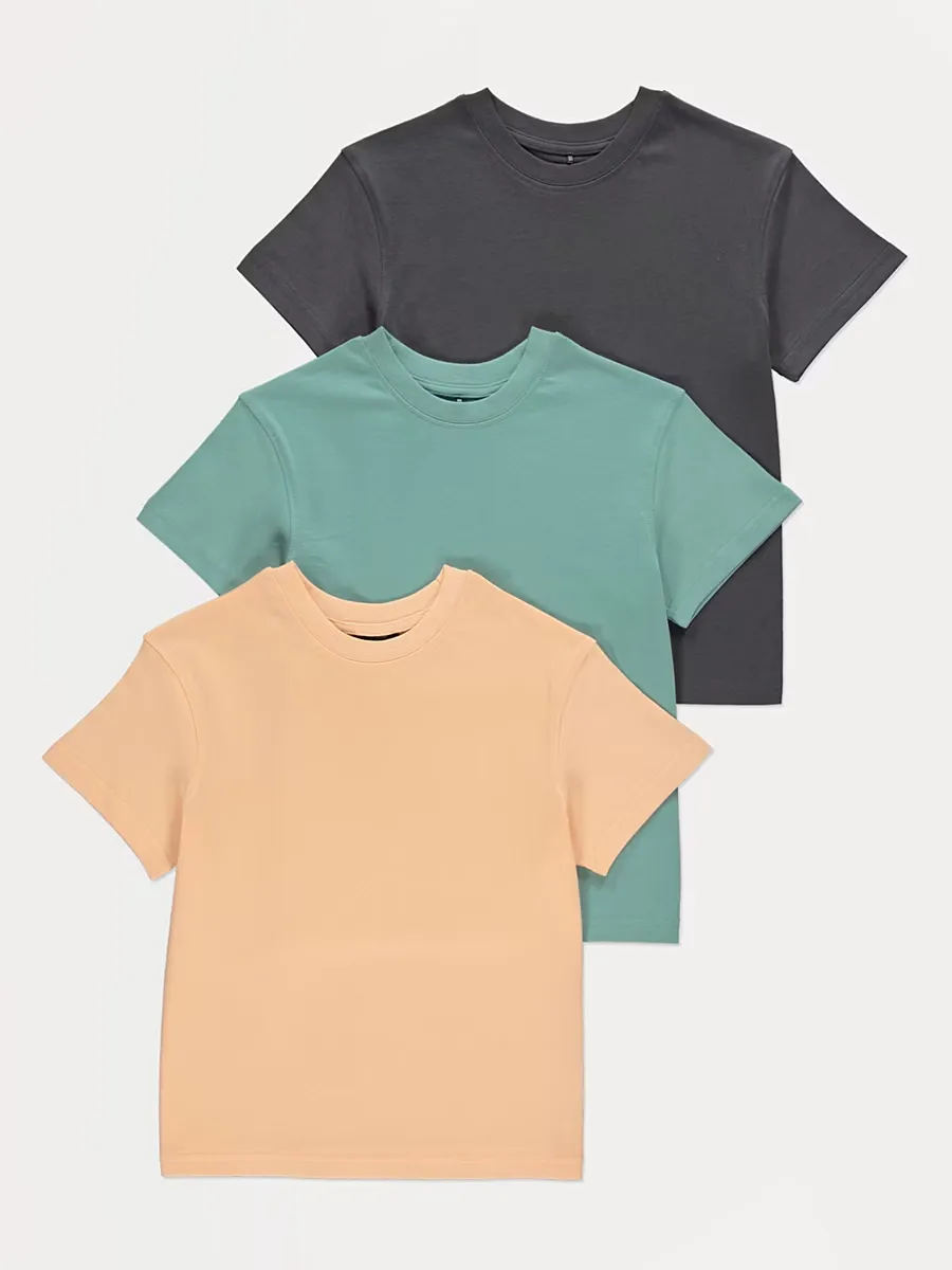 Crew Neck Short Sleeve T-shirts 3 Pack