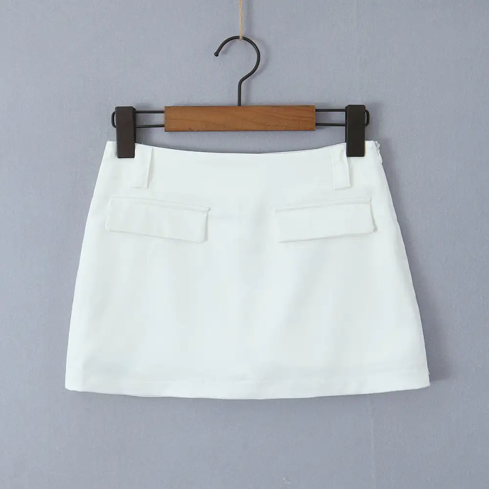 Pocketed High Waist Straight Fit Skirt
