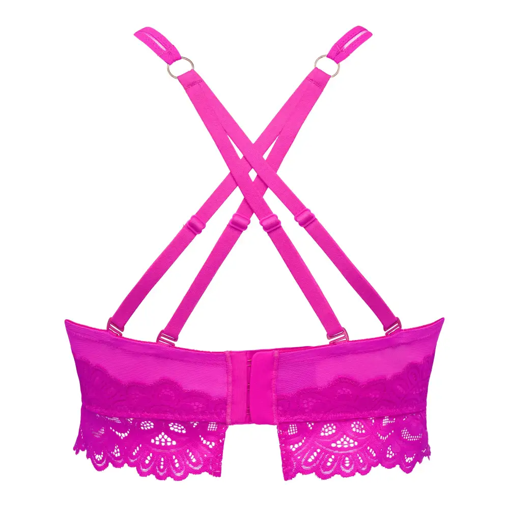 Women's Full Coverage Underwire Multiway Adjustable Straps Lace Triangle Sheer Detail Bra