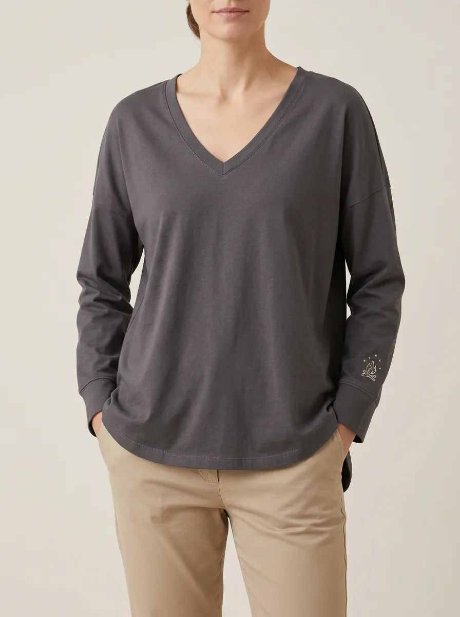 Women's V-Neck Long-Sleeve T-Shirt