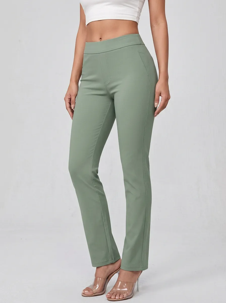 Versatile Mid-Rise Stretch Pants